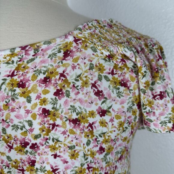 Torrid Top Women Size 1X Super Soft Smocked Flutter Sleeve Floral Cottagecore - Picture 9 of 13